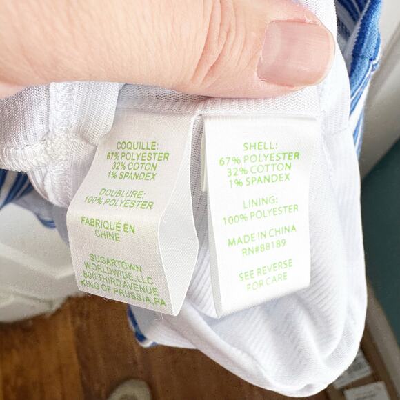 Lilly Pulitzer Bree Dress Ottoman Stripe Bay Blue Striped Deep V-Neckline Medium - Picture 6 of 10